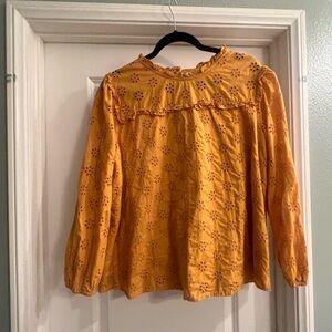 J. Crew Golden Eyelet Blouse